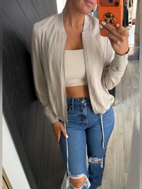 H&M Light Beige Bomber Jacket
